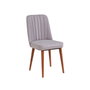 Hanah Home Vina Walnut Soho Grey Juego de Mesa y Sillas Extensible, Tablero Melamina, Terciopelo, Patas Carpe